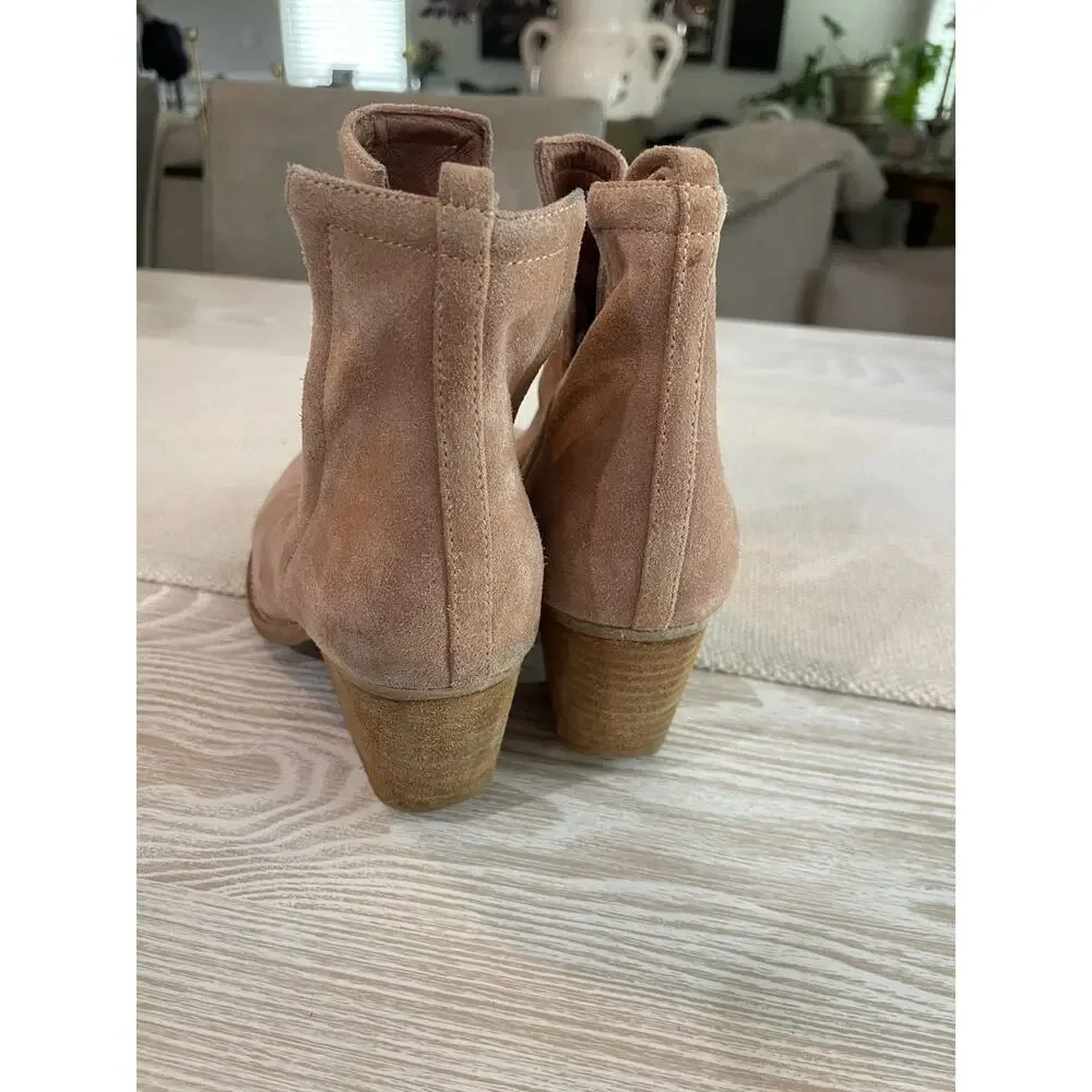 Jeffrey Campbell Orwell Side Slit Suede Ankle Boot Booties Womens 9 Blush Pink